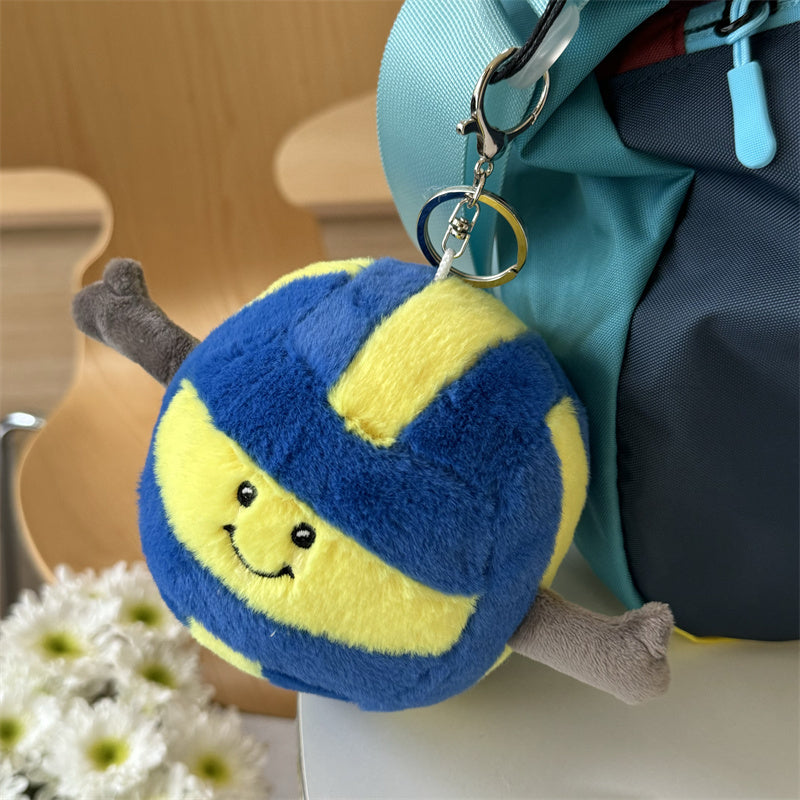 Cute Plush Sports Ball Bag Charms - Kawaii Amigurumi Style Stuffed Toy Bag Charms for Kids & Sports Fans