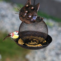 Cat-Shaped Metal Bird Feeder