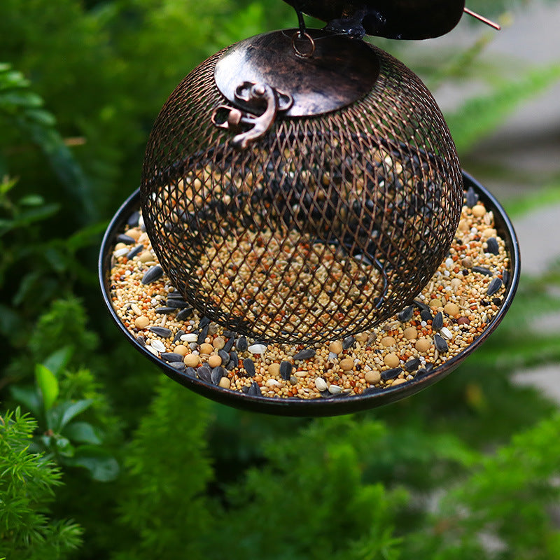 Cat-Shaped Metal Bird Feeder