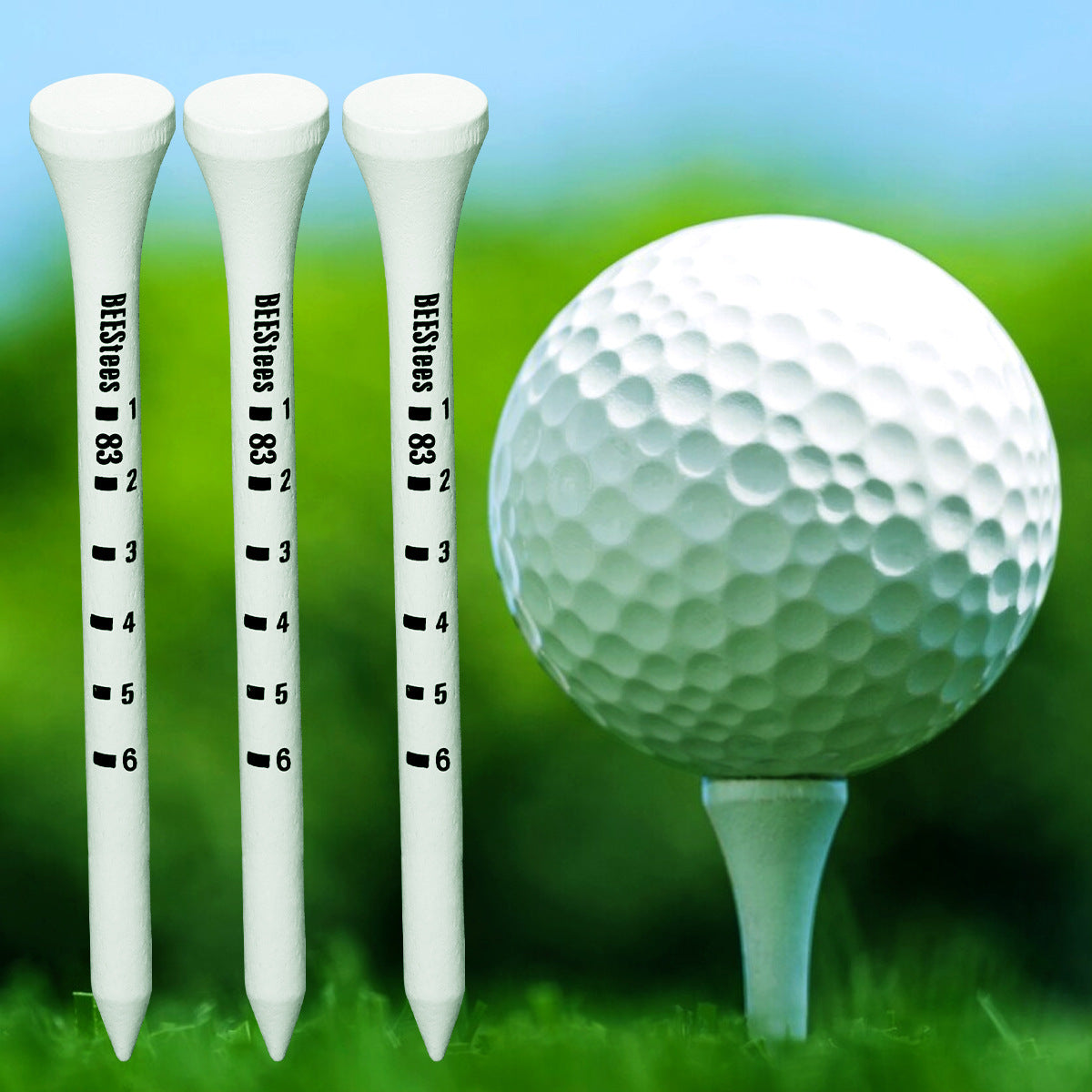 White Wooden Golf Tees – 2¾" & 3¼" – 100 Pack for Driving Range or Course