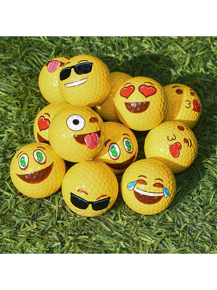Emoji Double‑Layer Practice Golf Balls Gift Box – 12 Fun Cartoon Faces