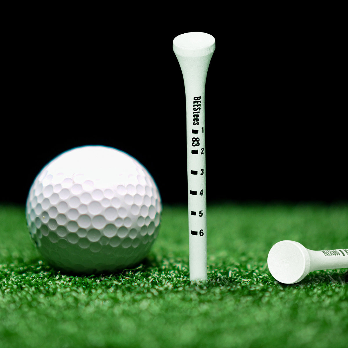 White Wooden Golf Tees – 2¾" & 3¼" – 100 Pack for Driving Range or Course