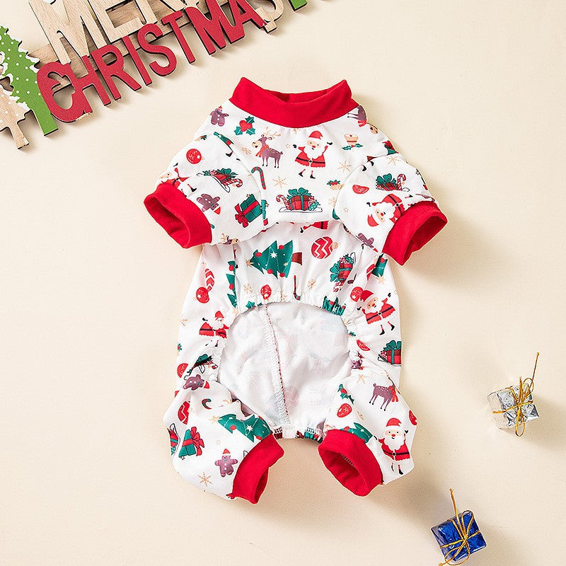 Holiday Ruffle & Bow Dog Christmas Pajamas