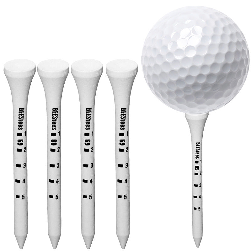 White Wooden Golf Tees – 2¾" & 3¼" – 100 Pack for Driving Range or Course