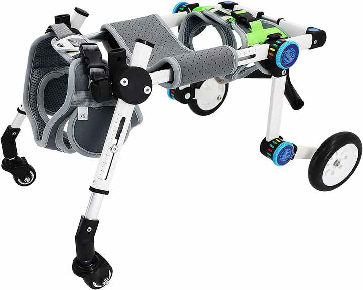 Full Support Dog Wheelchair – Adjustable 4-Wheel Mobility Cart for Small Medium Dogs