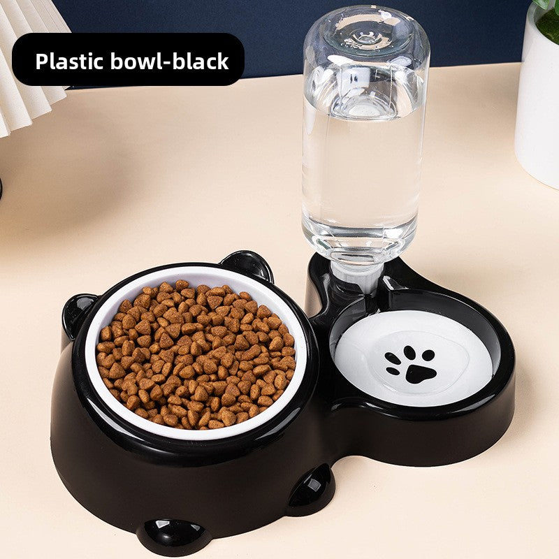 2-in-1 Dog Food & Water Feeder| Tilted Bowl with Automatic Gravity Water Refill