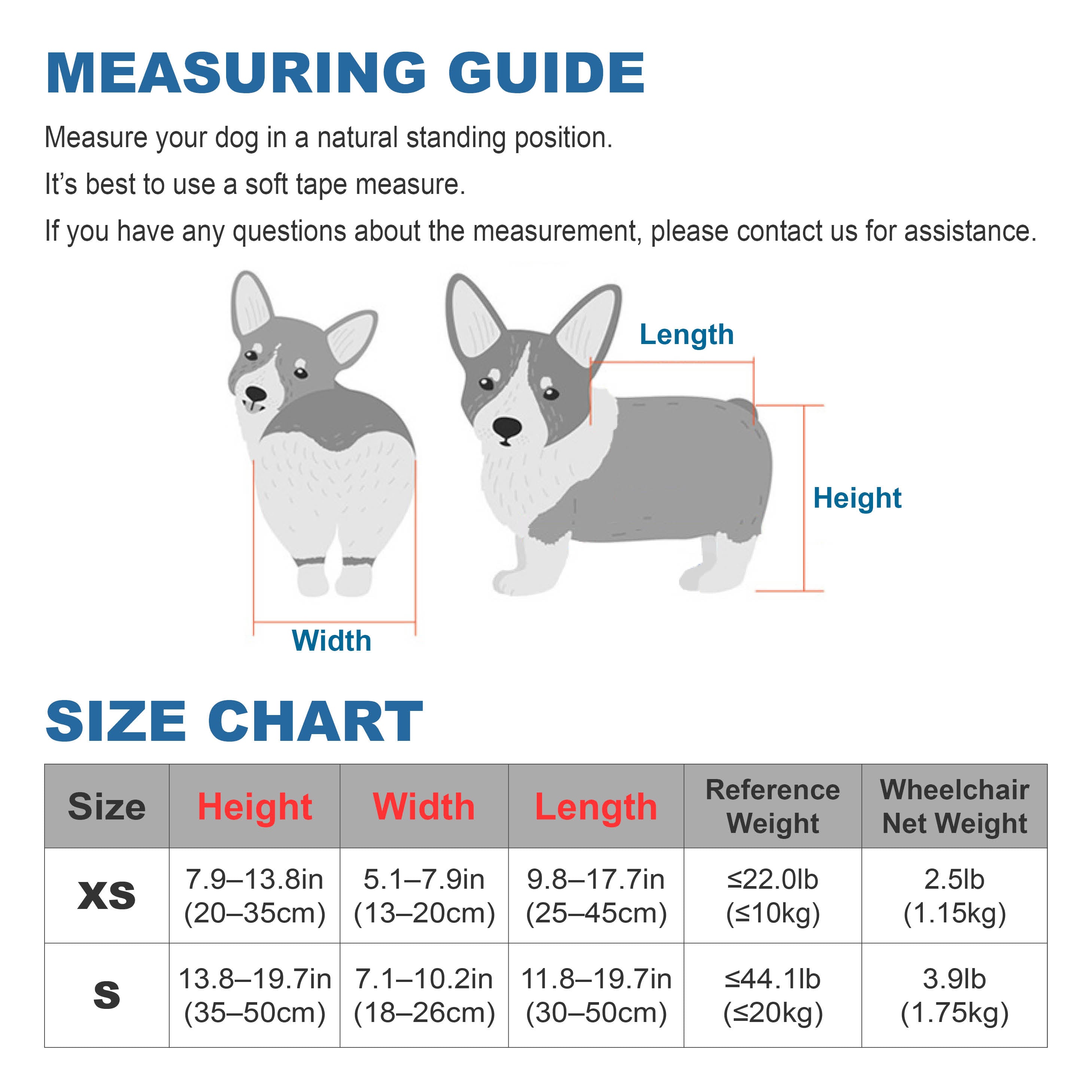 Adjustable 2-Wheel Dog Wheelchair for Rear Leg Disability