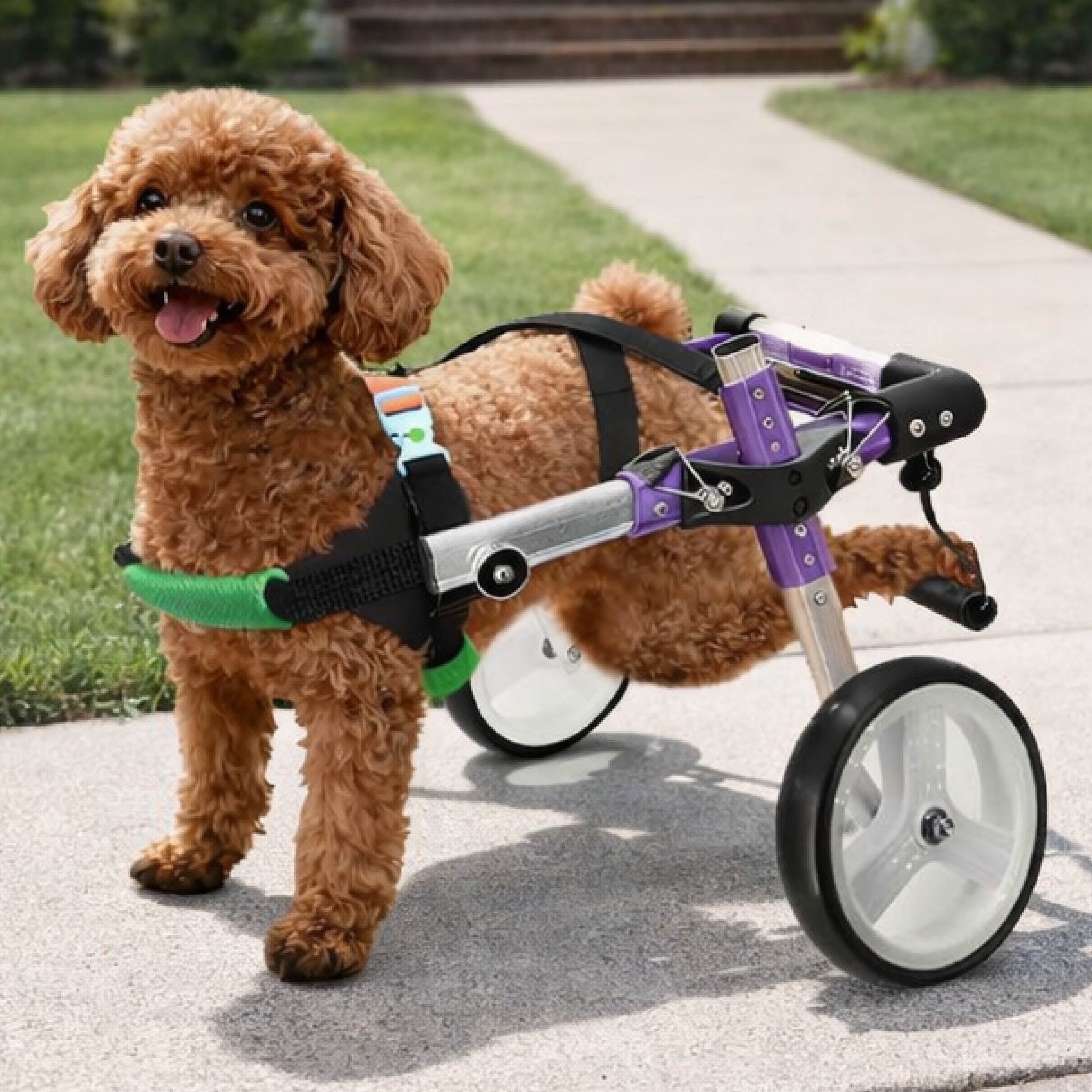 Adjustable 2-Wheel Dog Wheelchair for Rear Leg Disability