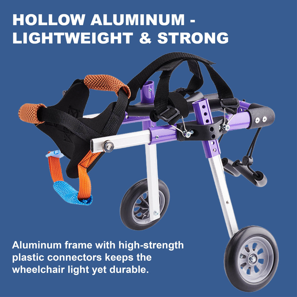 Adjustable 2-Wheel Dog Wheelchair for Rear Leg Disability