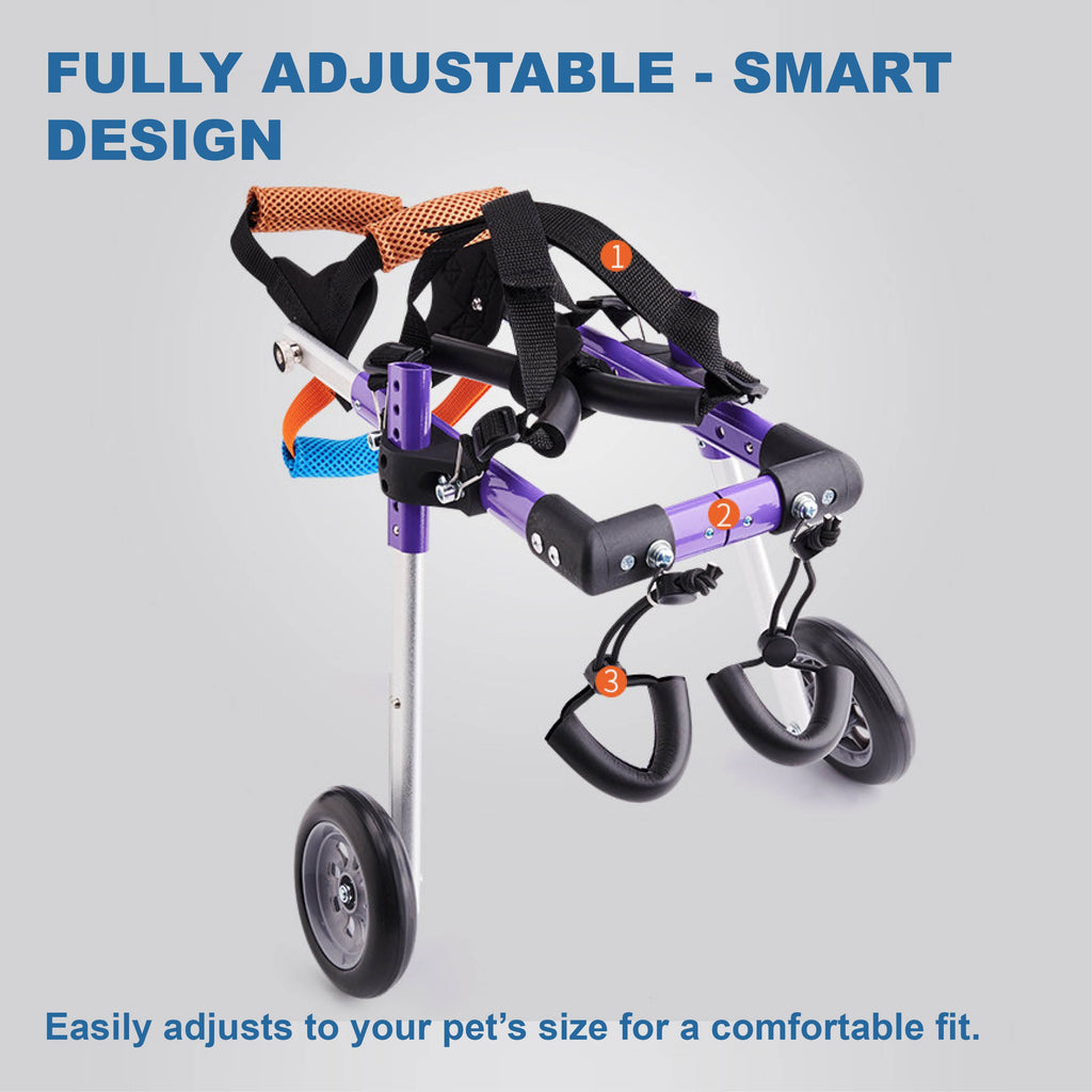 Adjustable 2-Wheel Dog Wheelchair for Rear Leg Disability