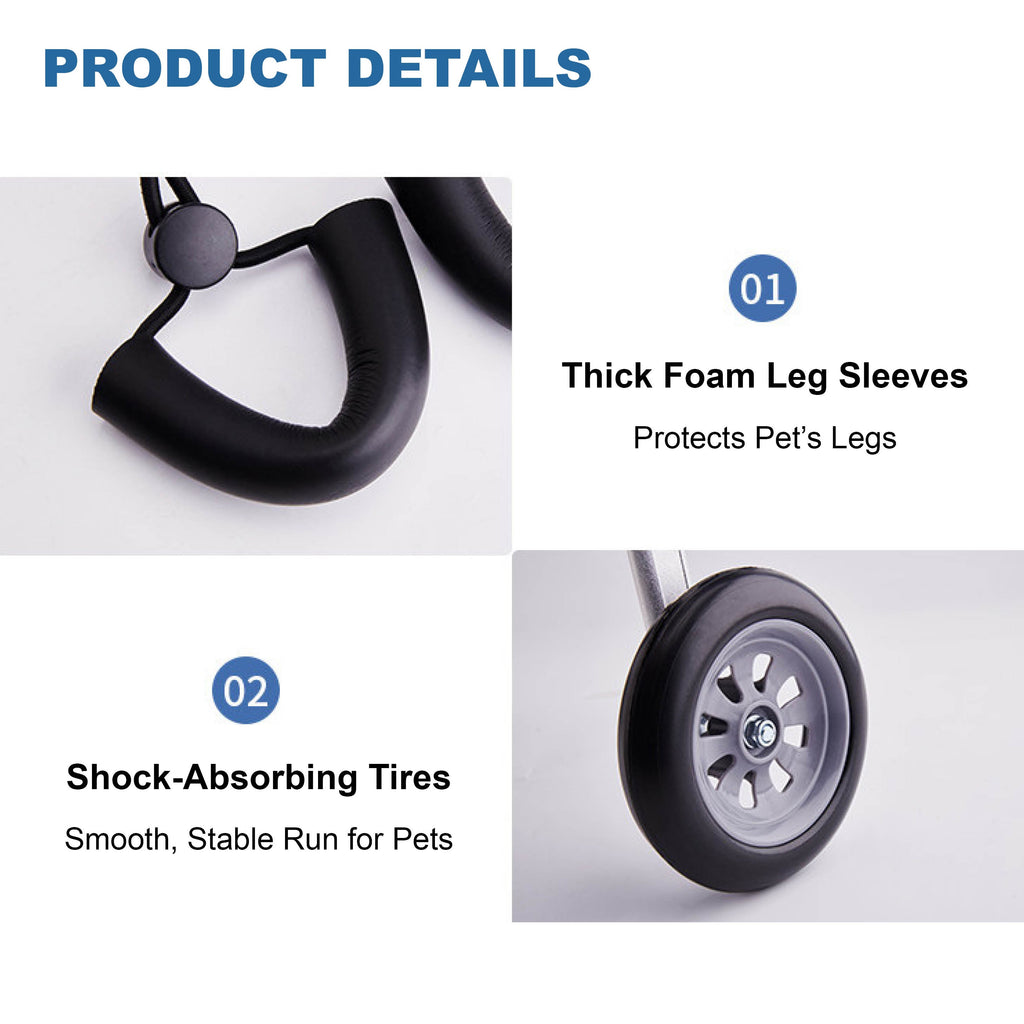 Adjustable 2-Wheel Dog Wheelchair for Rear Leg Disability