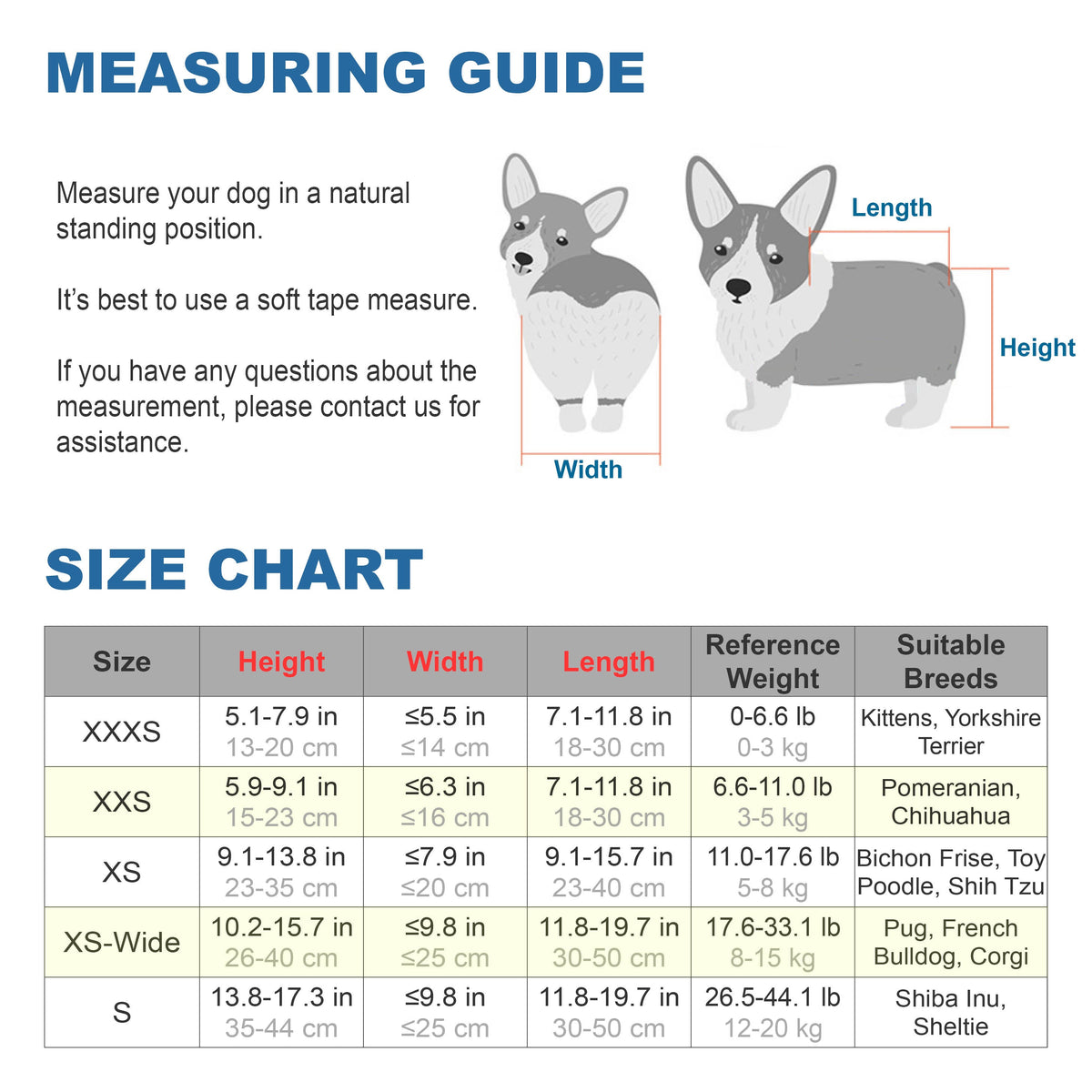 Detailed Size Chart