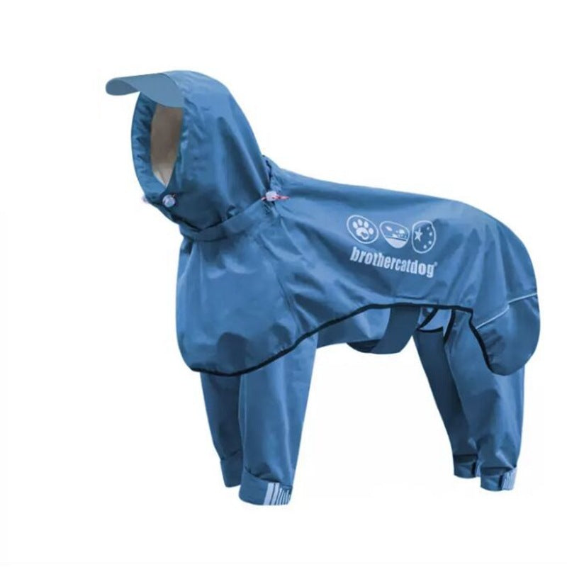 Adjustable Dog Raincoat Waterproof Windproof Dog Coat Fully Wrapped Reflective Dogs Jacket Raincoat