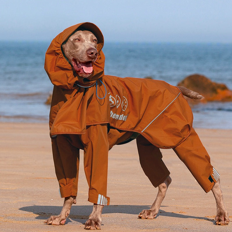 Adjustable Dog Raincoat Waterproof Windproof Dog Coat Fully Wrapped Reflective Dogs Jacket Raincoat