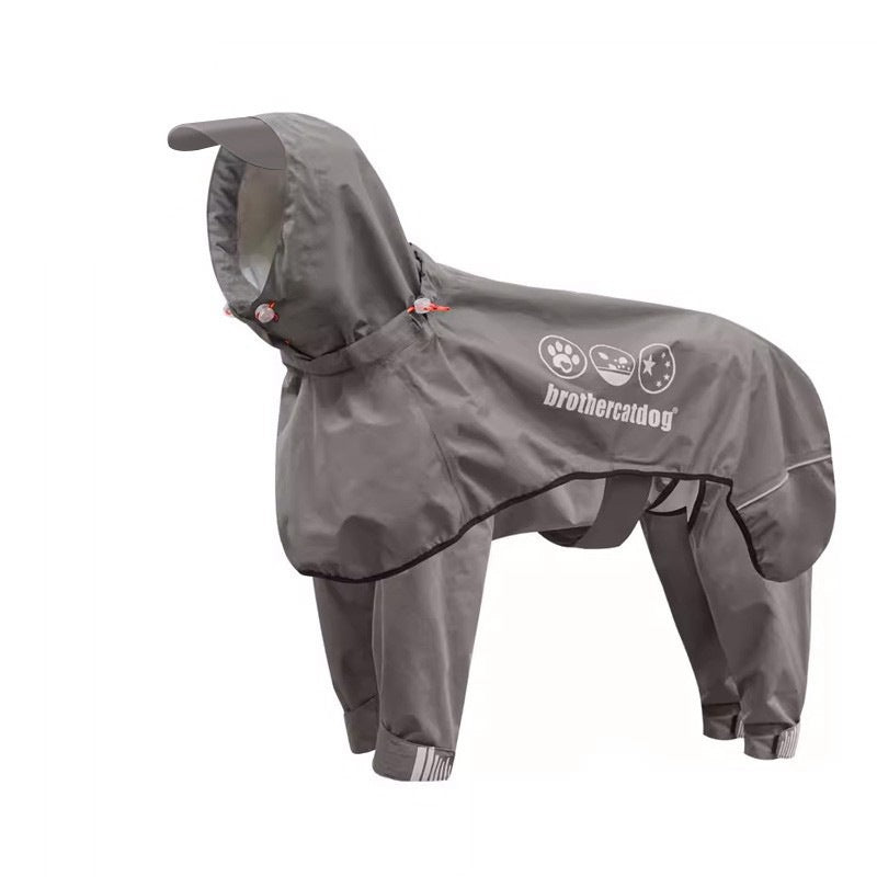 Adjustable Dog Raincoat Waterproof Windproof Dog Coat Fully Wrapped Reflective Dogs Jacket Raincoat