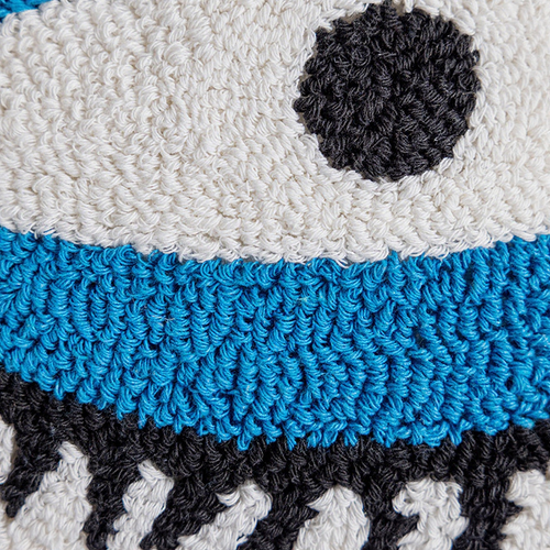 Boho Evil Eye Cushion – Tufted Embroidery for Home Protection