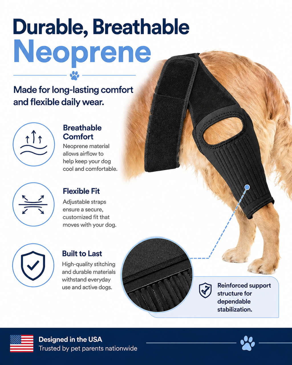 Dog Hip Knee Leg Brace For Rear Legs