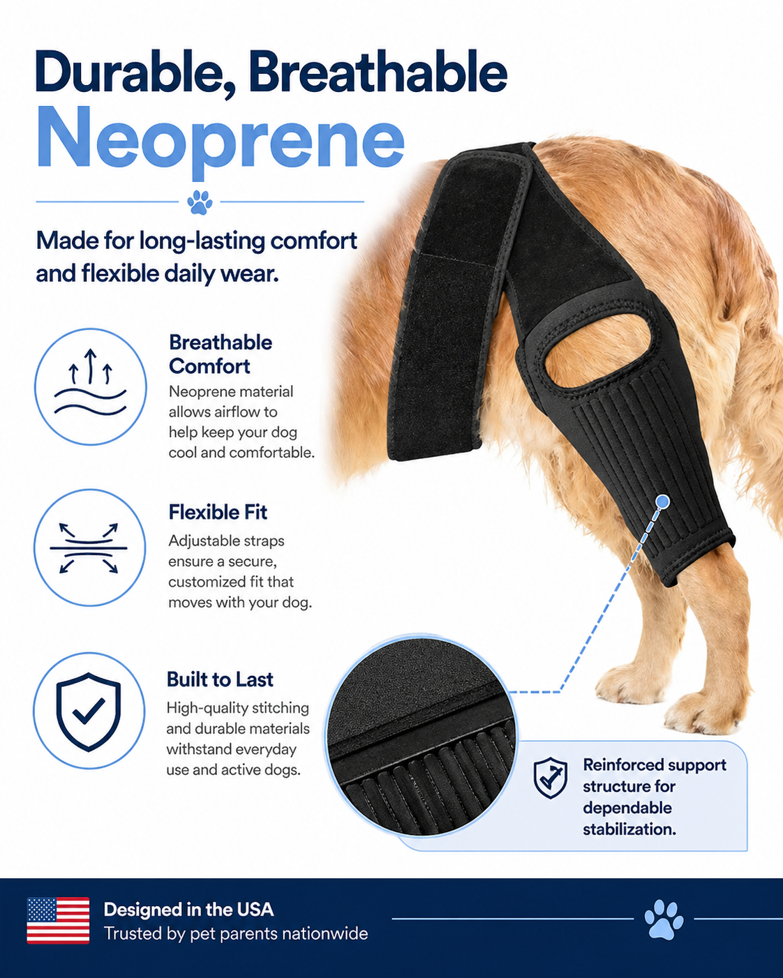 Dog Hip Knee Leg Brace For Rear Legs