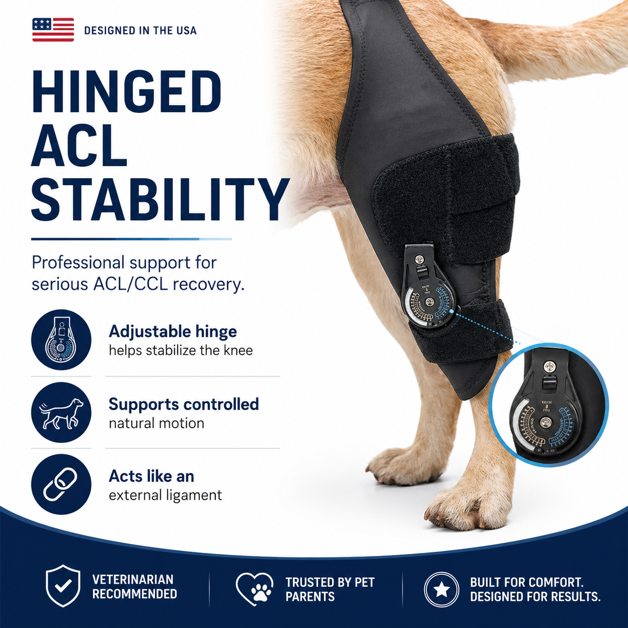 Single-Leg Dog ACL Support Brace
