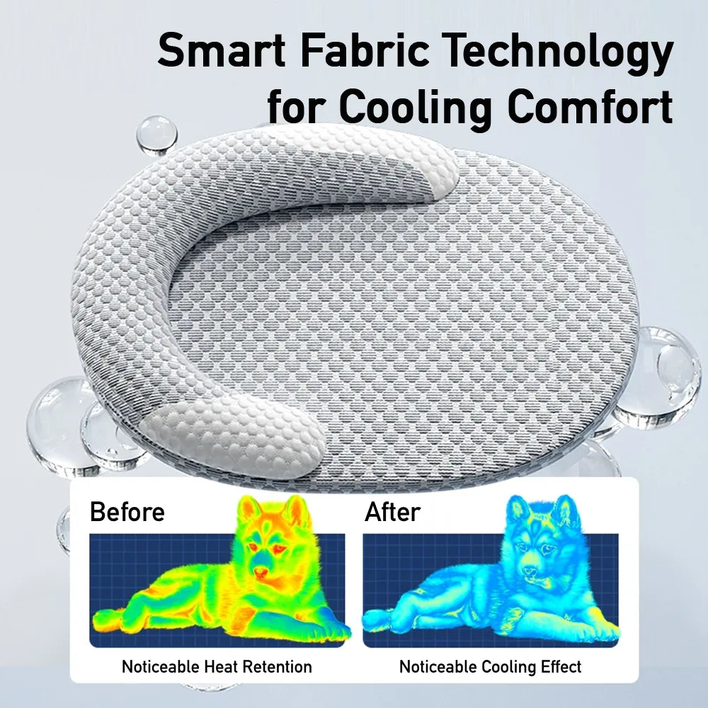 Cooling Dog Bed with Neck Pillow