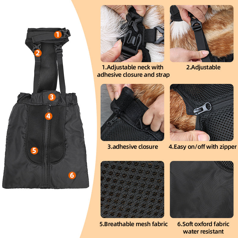 Disabled Dog Protect Drag Bag Breathable Nylon Indoor Paralyzed Dogs Cats Recovery Carrier Bag