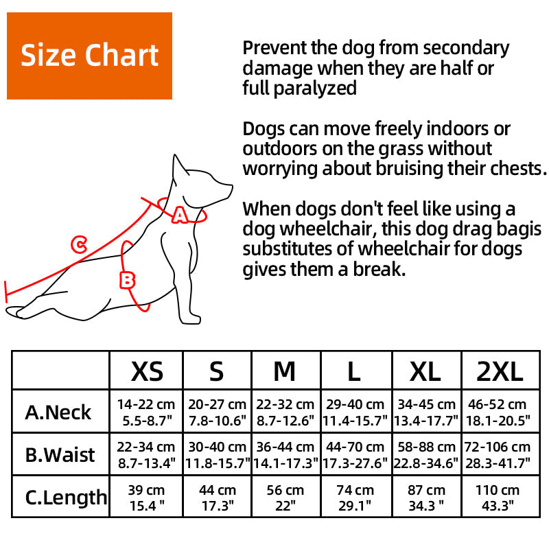 Disabled Dog Protect Drag Bag Breathable Nylon Indoor Paralyzed Dogs Cats Recovery Carrier Bag