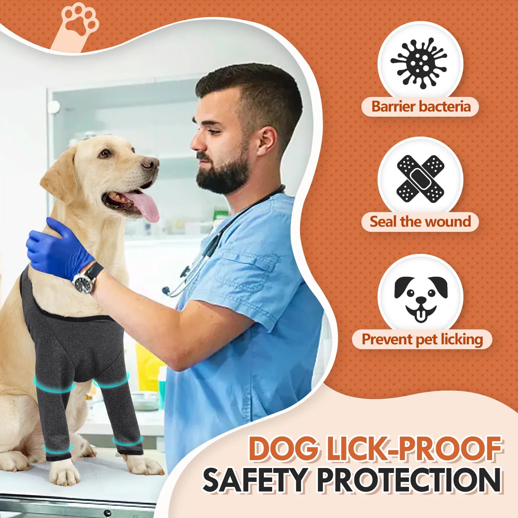 Dog Anti-Lick Sleeves for Front Legs