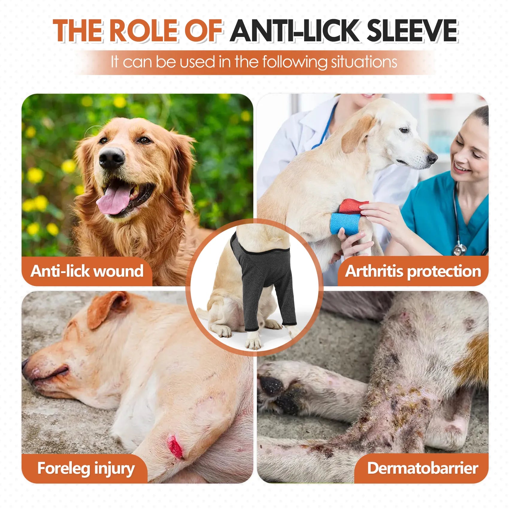 Dog Anti-Lick Sleeves for Front Legs