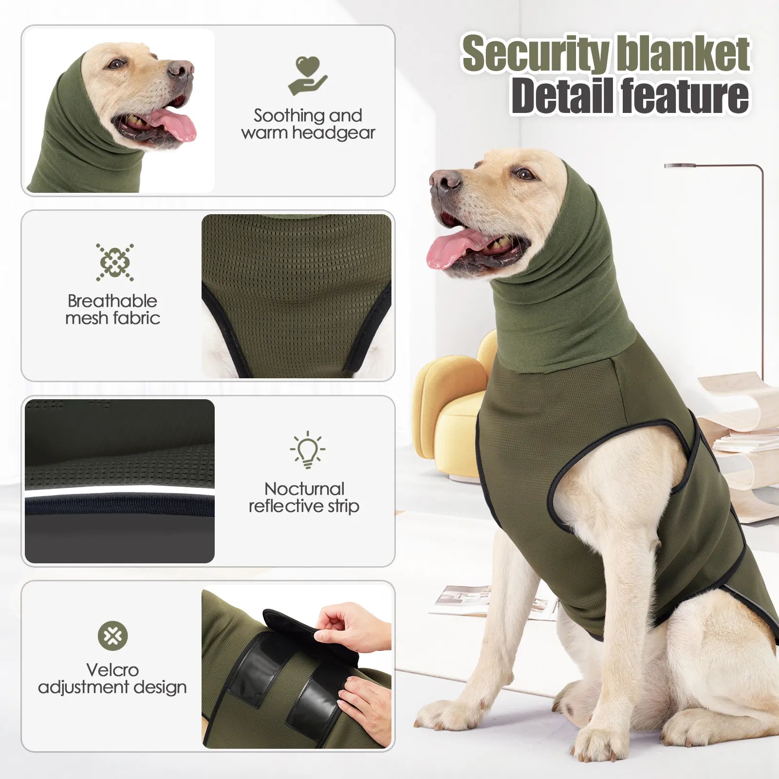 Dog Anxiety Relief Vest with Ear Cover