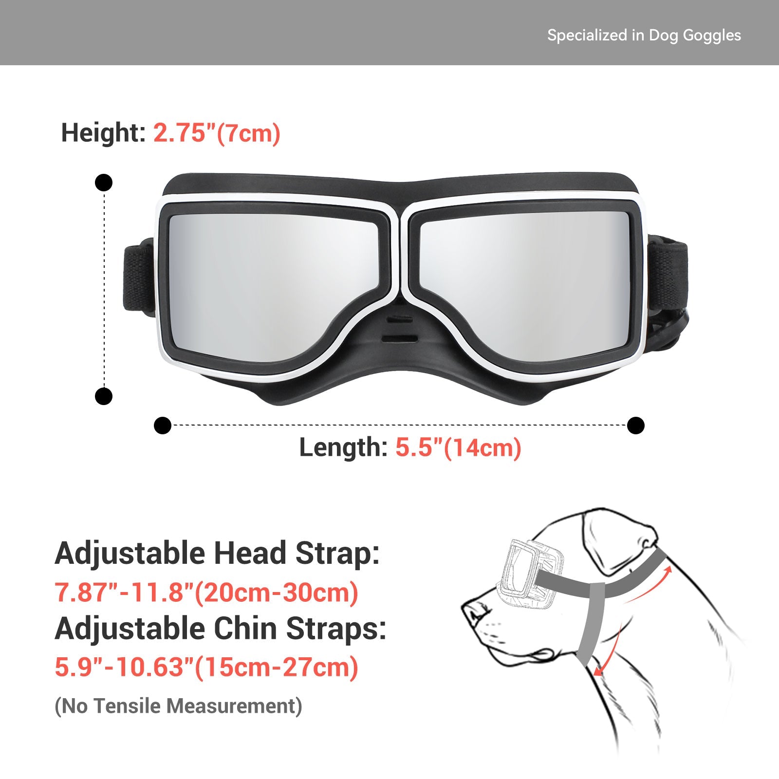 Anti-UV Dog Glasses Windproof Dog Goggles Pet Sunscreen with Adjustable Strap