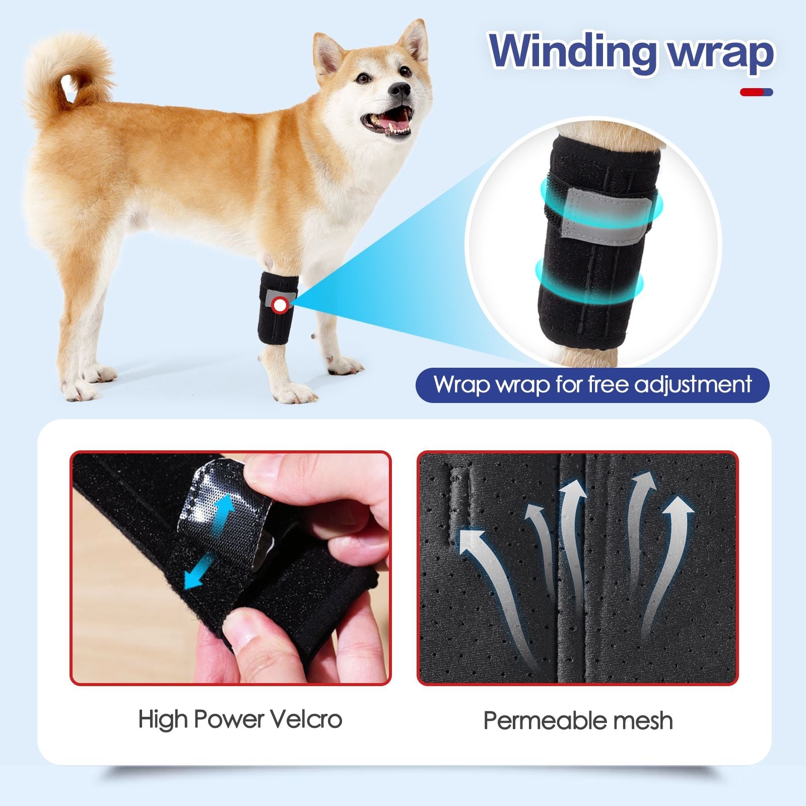 Dog Leg Knee Support Brace with Memory Spring