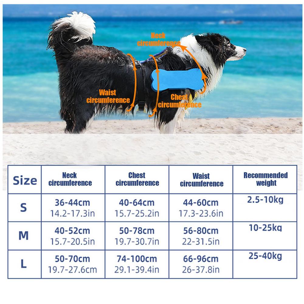 Dog Life Jacket Swimming Safety Vest Adjustable Life Preserver With Rescue Handle Reflective Float Coat