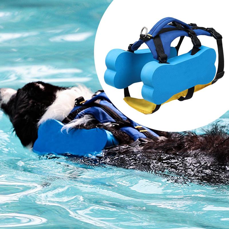 Dog Life Jacket Swimming Safety Vest Adjustable Life Preserver With Rescue Handle Reflective Float Coat