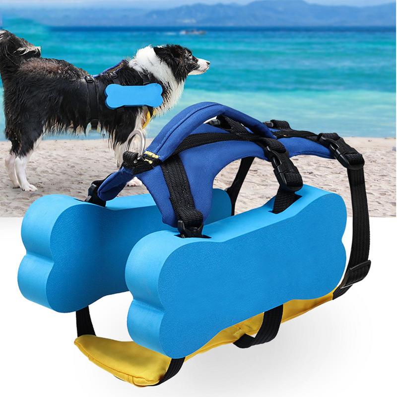 Dog Life Jacket Swimming Safety Vest Adjustable Life Preserver With Rescue Handle Reflective Float Coat