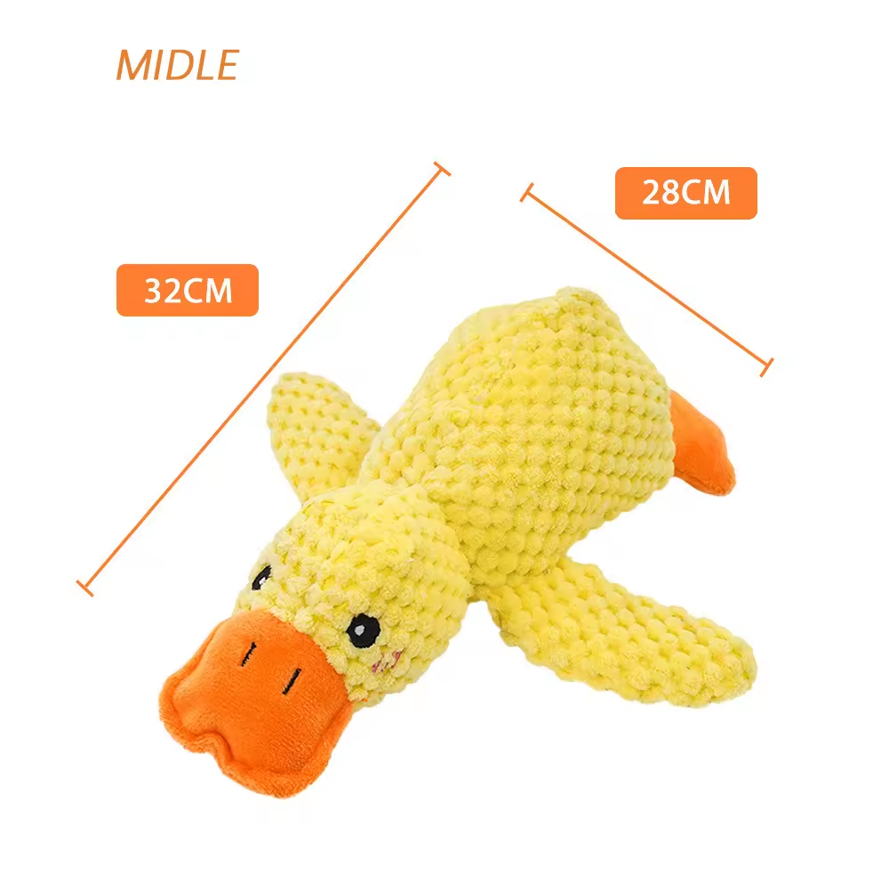 Funny Squeaky Dog Chew Toy Stuffed Duck Animal Plush Dog Toy