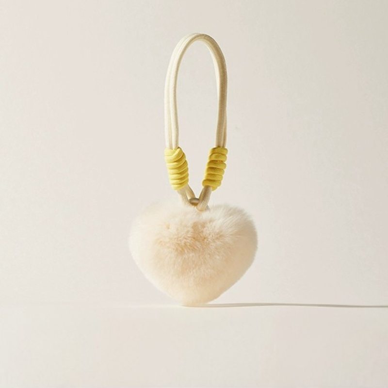 Fuzzy Love Heart Purse Charms