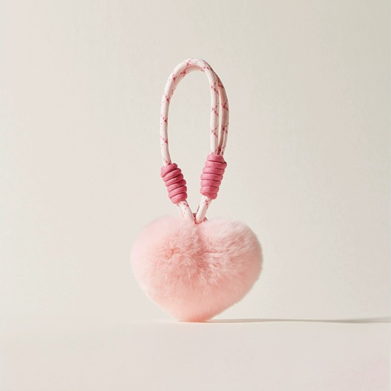 Fuzzy Love Heart Purse Charms