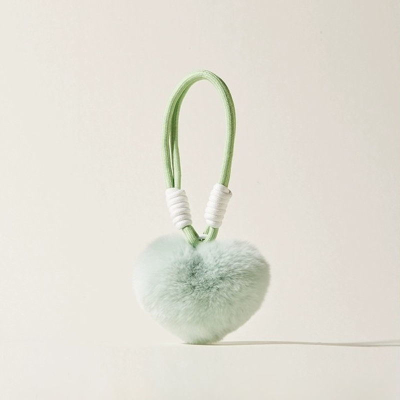 Fuzzy Love Heart Purse Charms