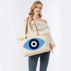 Hand Embroidered Evil Eye Cosmetic Bag