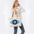 Hand Embroidered Evil Eye Cosmetic Bag