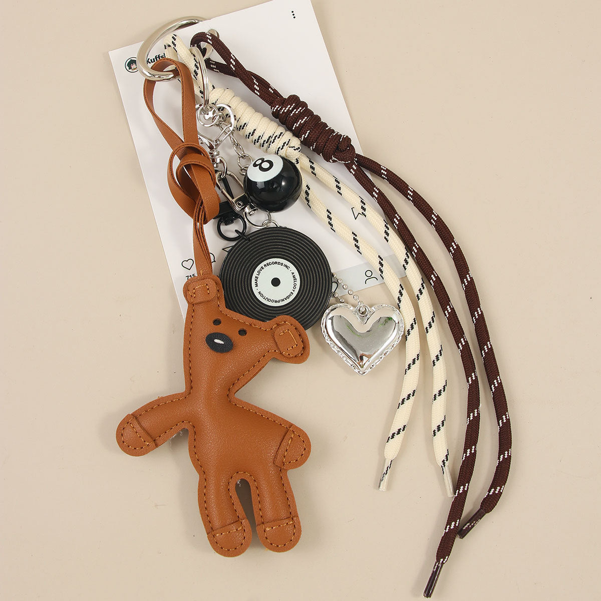 Leather Teddy Bear Lucky Charm
