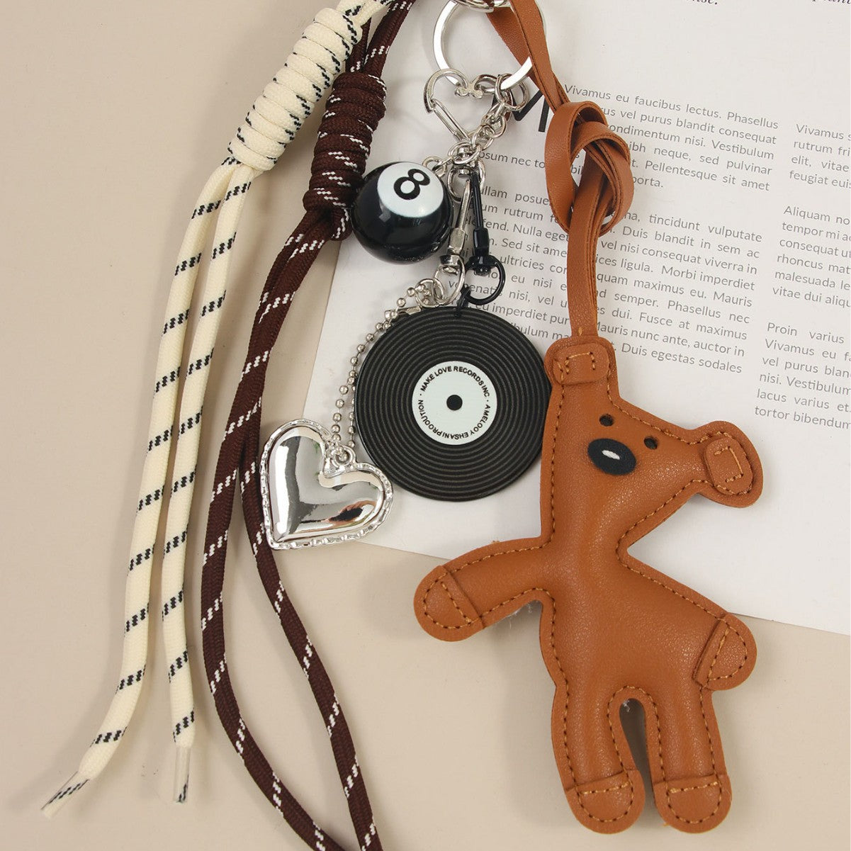 Leather Teddy Bear Lucky Charm