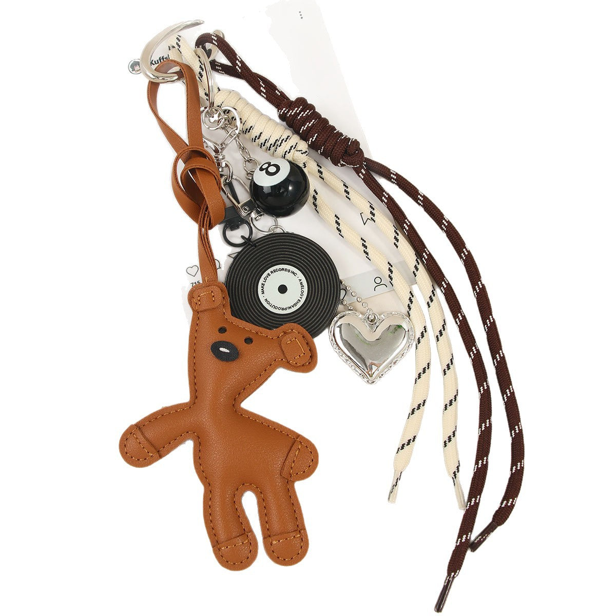 Leather Teddy Bear Lucky Charm