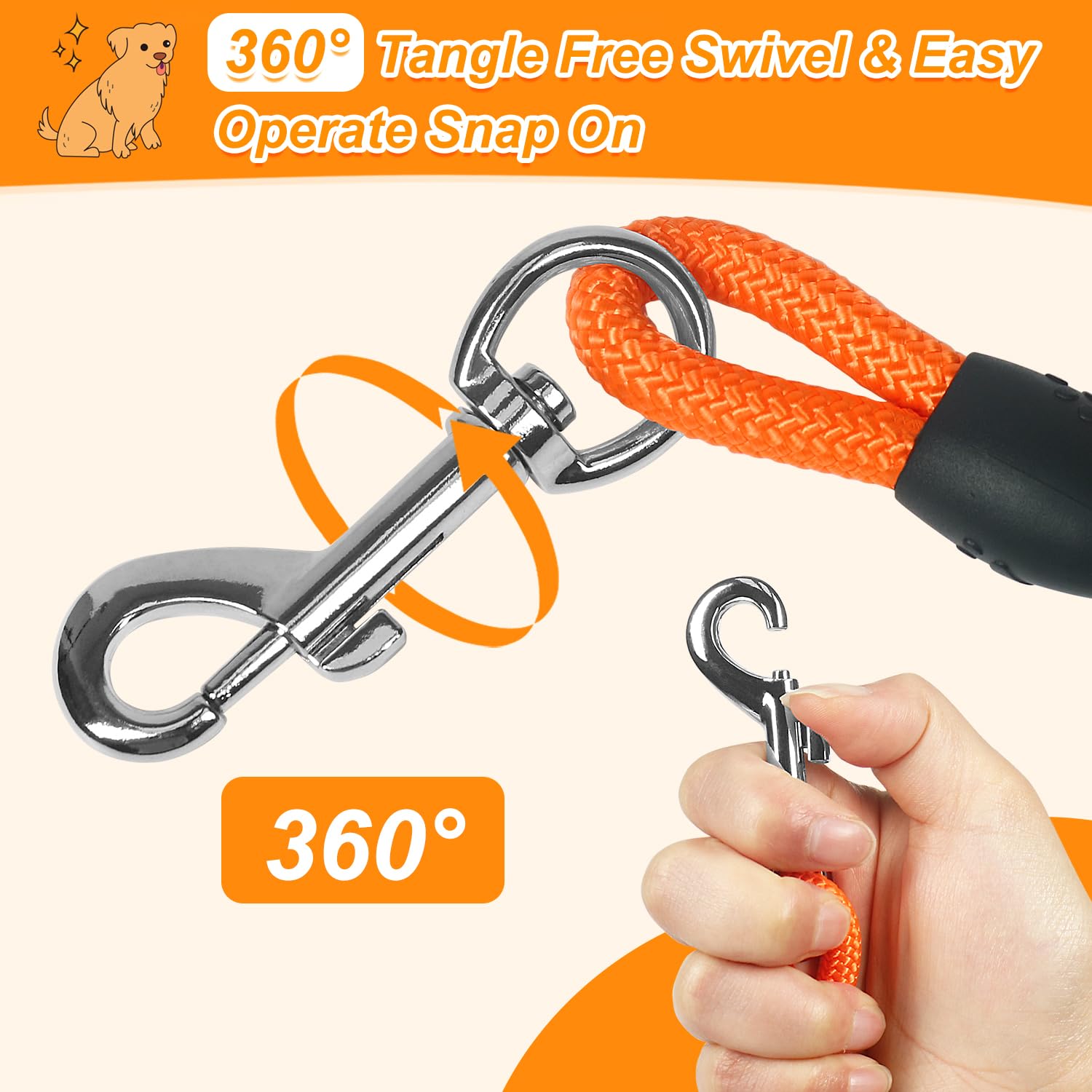 Long Dog Leash Floating Dog Training Leash With Comfortable Handle For Outside Hiking Swimming