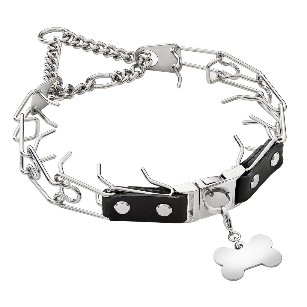 Premium Stainless Steel Rivet Prong Dog Training Collar Heavy Duty Dog Collar