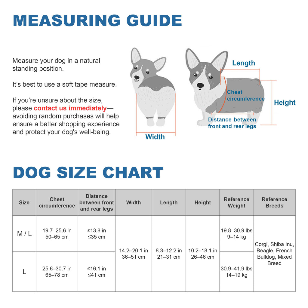 Medium Dog Rear Support Wheelchair