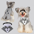 Formal Coats Pet British Wedding Apparels Puppy Costume Jackets with Suit Tuxedo Collar Sets