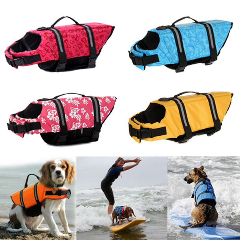 Pet Dog Swimming Swimsuit Adjustable Reflective Waterproof  Protective Dog Life Jacket Vest