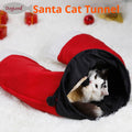 Pet Toy Christmas Sound Paper Three-Way Cat Tunnel Santa Claus Pants