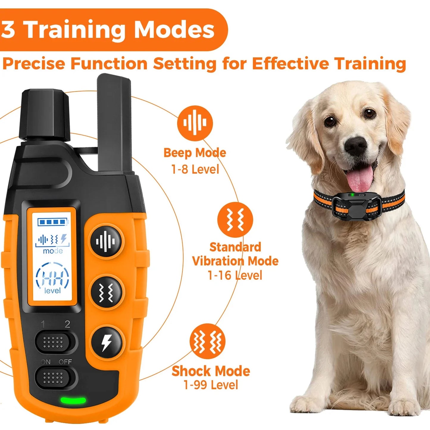 3300ft Waterproof Electric Dog Collar for 5–120lbs Dogs